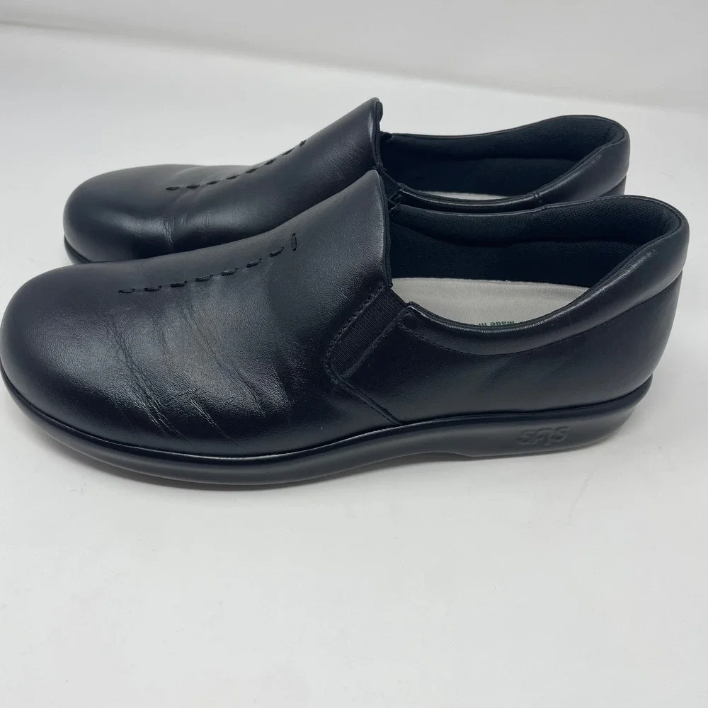 SAS Tripad Comfort Black Leather Slip On Loafers Shoes Womens 9 M Made in USA